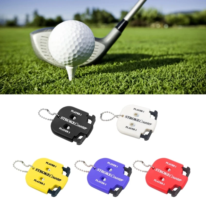 Golf Handy Count Shot Sport Clickers Scorekeeper Keychains Golf Score Indicators 2 Player Strokes Counter Handheld Scorer