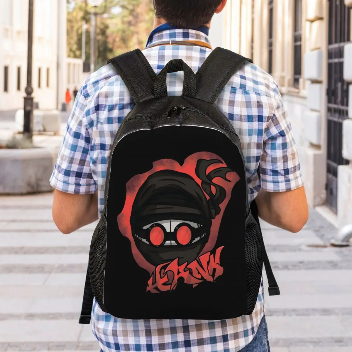 Madness Combat Hank Head Graffiti Backpack Student Boys Girls BookBag School Bag Laptop Shoulder Bags