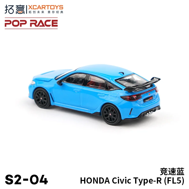 XCARTOYS POPRACE 1/64 Alloy Car Model HONDA Civic Type-R FL5 Racing Blue Toy Collection Christmas gifts for children