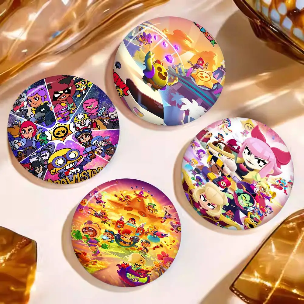GAME B-Brawls S-Stars 58mm Handmade Brooch Cartoon Cosplay Badge On Backpack Jewelry Accessories Gifts