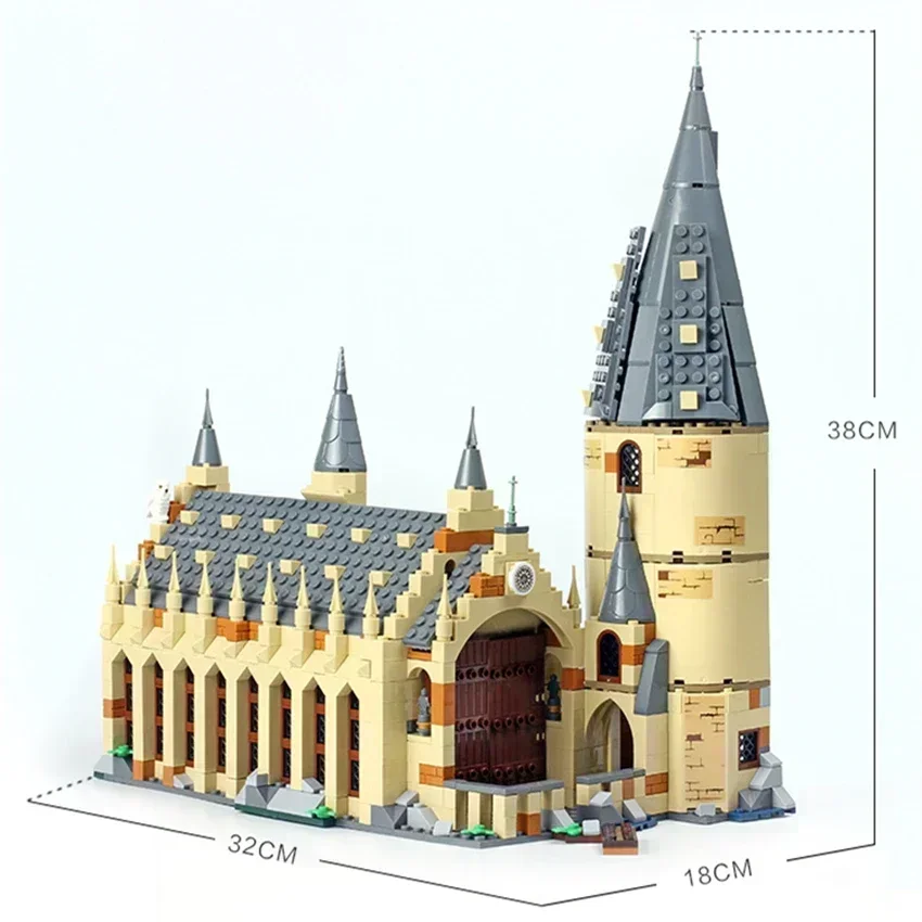 New Moc Great Hall Castle Building DIY Model Blocks Bricks Movie Children's Toy Birthday Christmas Gifts Compatible 75954  ﻿