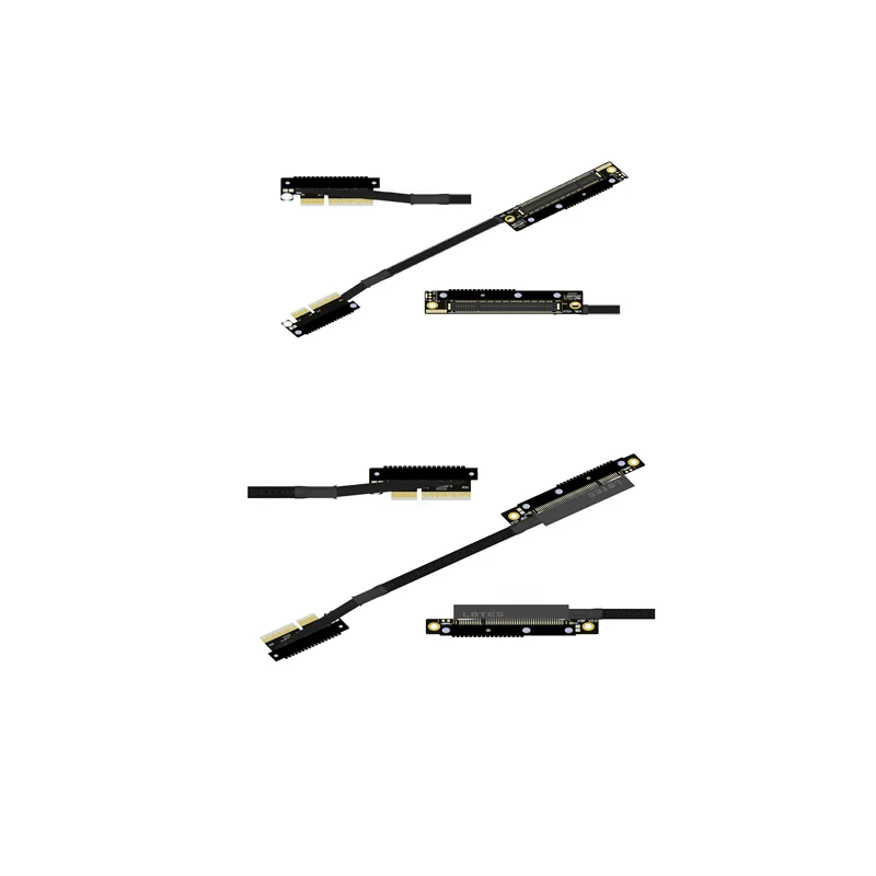 PCIe 5.0 X4‑to‑X8 Side‑Bend Extension Riser Cable Left / Right Exit Cable For Network Capture SSD Card
