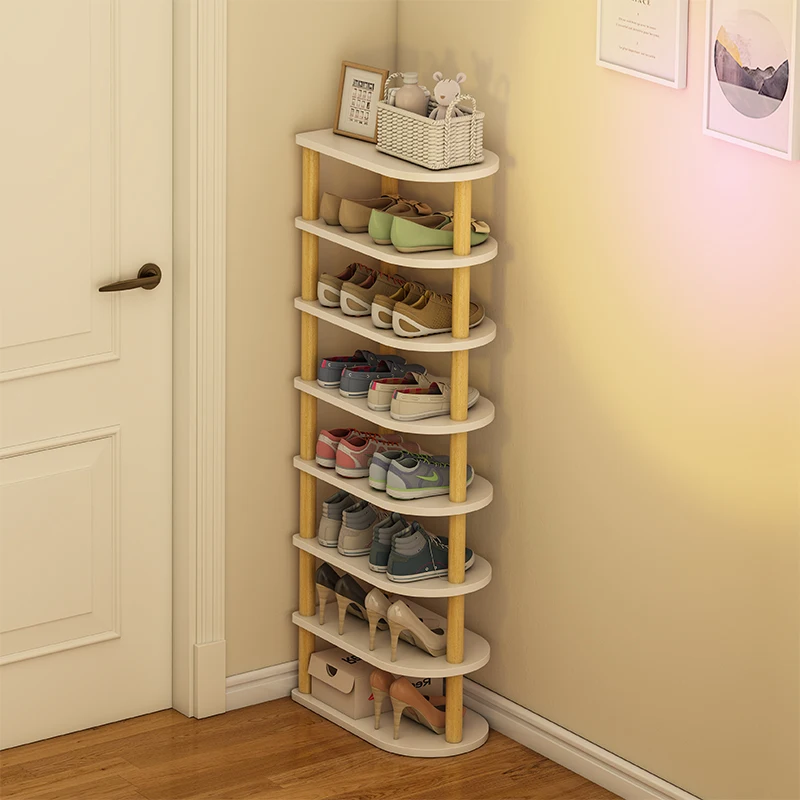 

Simple door household multi-layer storage space-saving narrow shoe rack floor corner shoe cabinet