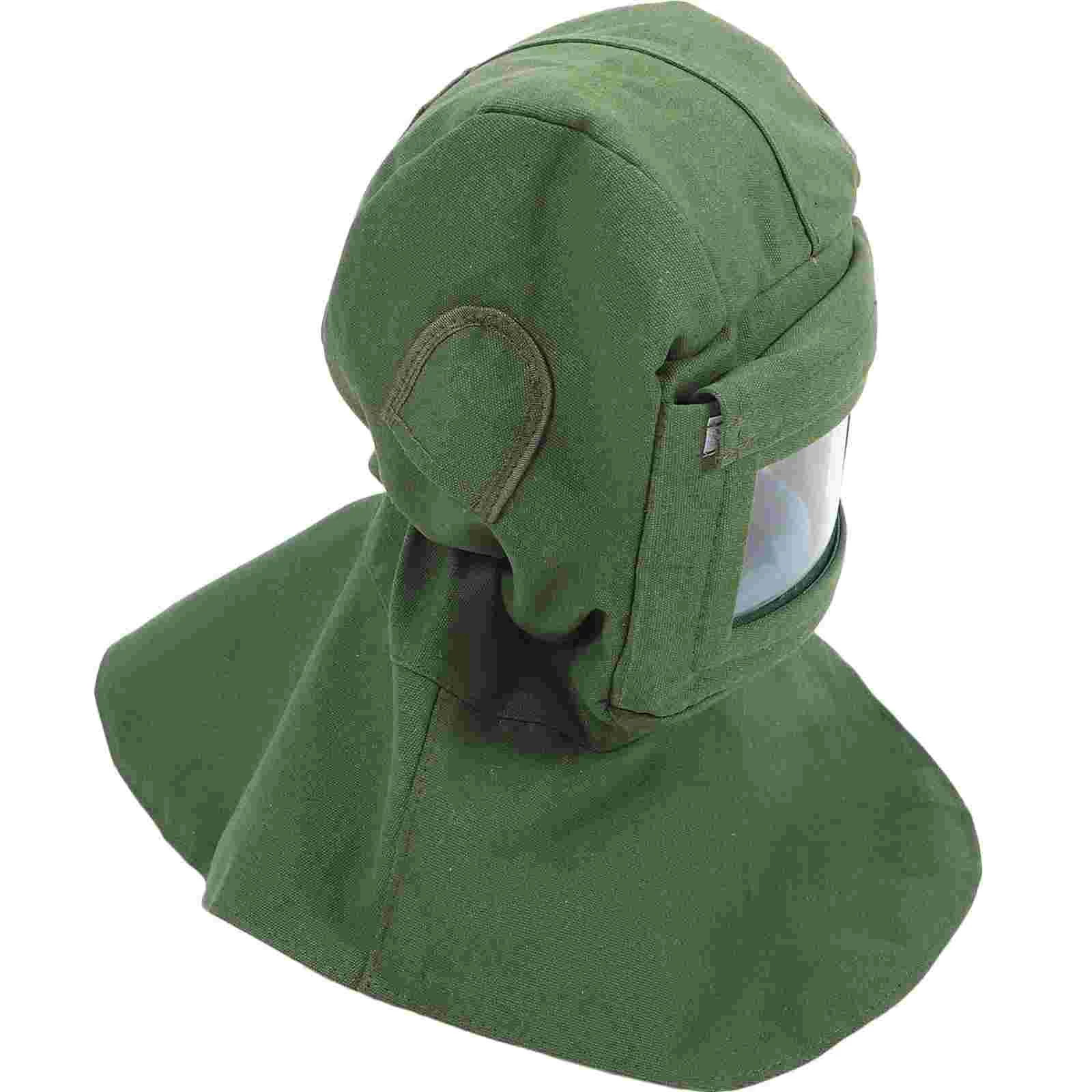 Sandblasted Shawl Hat Face Mask Sandblasting Hood Cap for Full Cape with Protectors Canvas Glass Protective