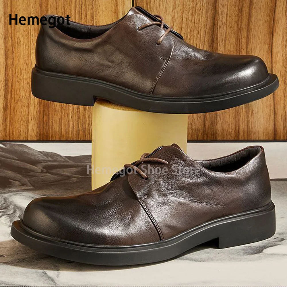 Coffee/black High Top Board Shoes Lace-Up Platform Casual Shoes Luxurious Handmade Board Shoes Designer Style Newest Men's Shoes