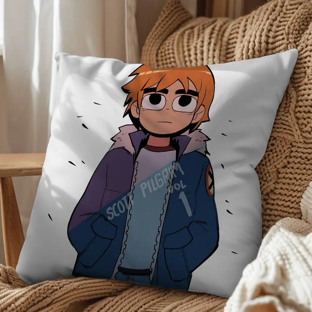 World Comedy of Yout Scott Pilgrim Cartoon Pillow Cover, 4K HD Printed Cushion Cover case with Various Exquisite Patterns