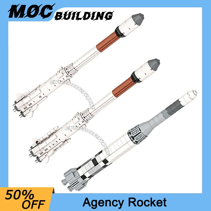 MOC Building Blocks Space Series 1:110 Scale Rocket Model DIY Assemble Bricks Creative Shuttle Satellite Toys Collection Gifts