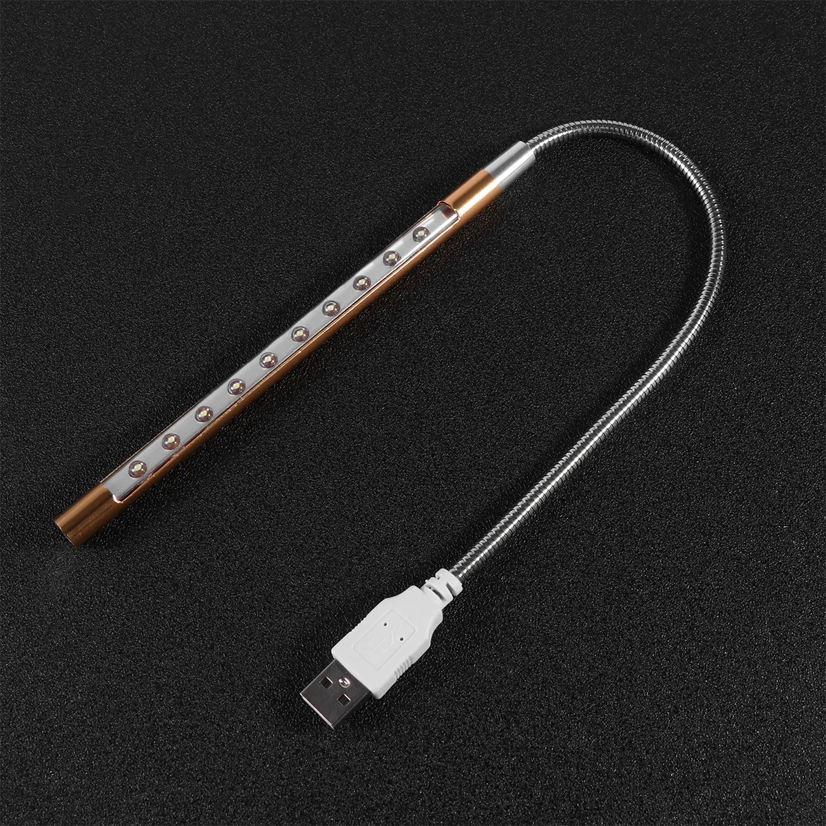 

USB Powered Keyboard Light 360 Degree Rotatable Flexible Neck LED Lamp for Laptop Gaming Night Use Eye Protection Golden