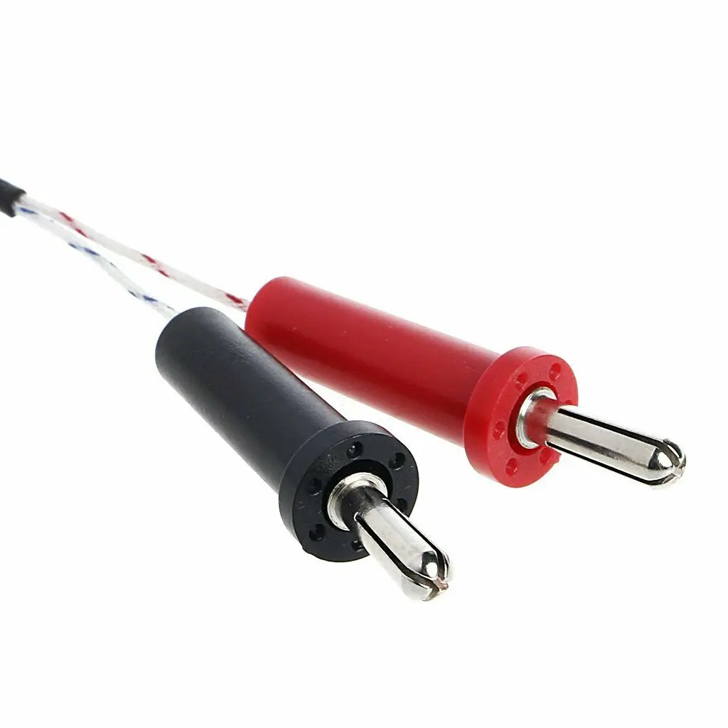Multimeter K Type Thermocouple Probe 1M Length with Banana Connector for Temperature Measurement of Electronic Components