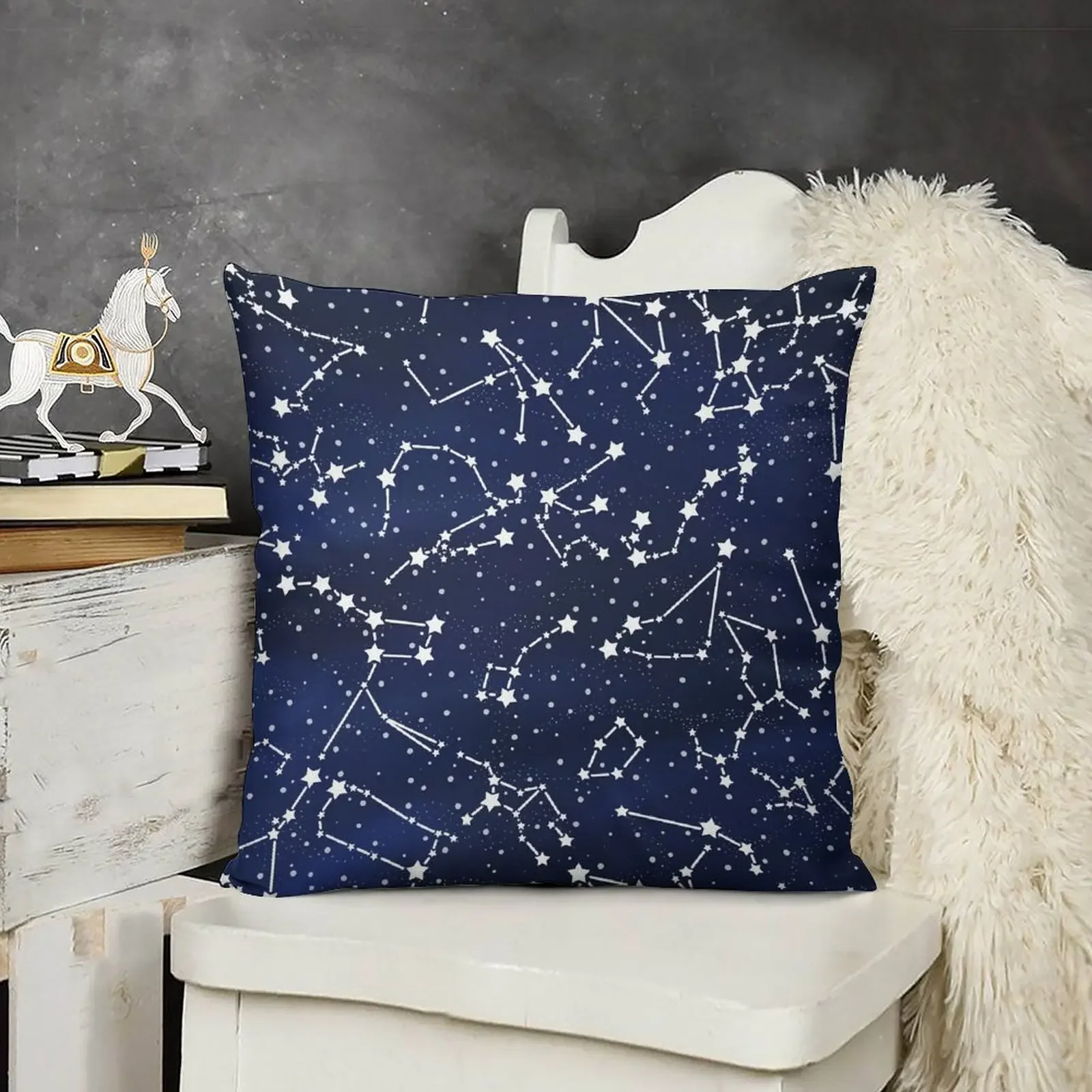 Vintage 1950s Inspired Outer Space Constellation Star Map Throw Pillow bed pillows Couch Pillows autumn pillowcase pillow