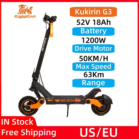 Kukirin G3 1200w 강력한 모터 전기 스쿠터 Kugookirin G3 48v 18ah 최대 속도 50-60km/h 빠른 접이식 스마트 킥스쿠터