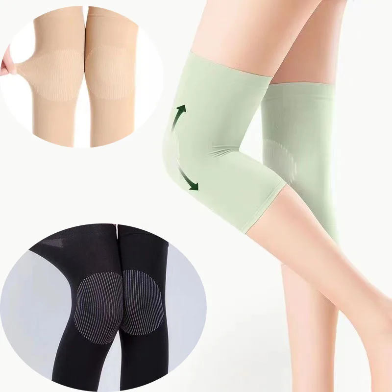 Couvre-jambes élastiques pour salle climatisée d'été, genouillères plus chaudes, coussinets de protection, manchon de soutien du genou de compression sportive