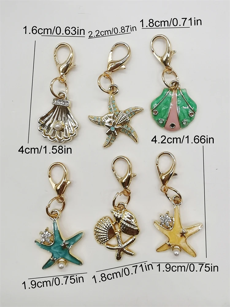 5PCS Strass Seestern Schuh Anhänger Dekorationen Schnürsenkel Charms DIY Schnürsenkel Schnallen Lustige Shell Schuh Clips Zubehör – Detail 2
