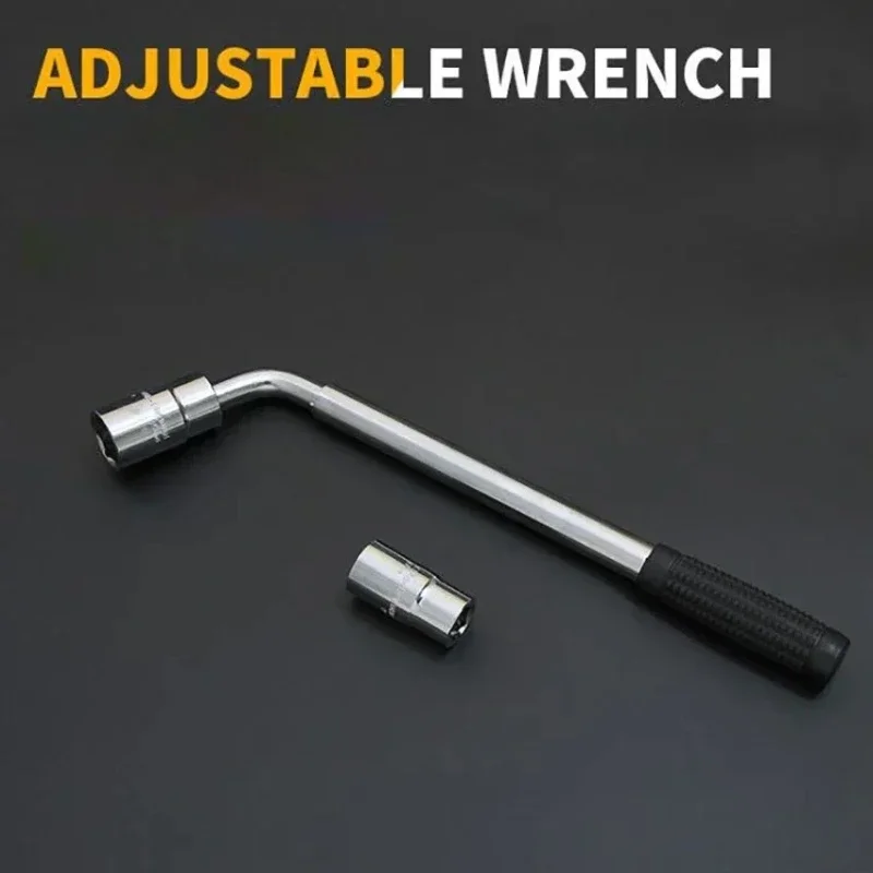Hexagonal wrench for car/truck tire repair, 17/19/21/23mm, with anti slip handle, car wheel lug nut wrench, telescopic