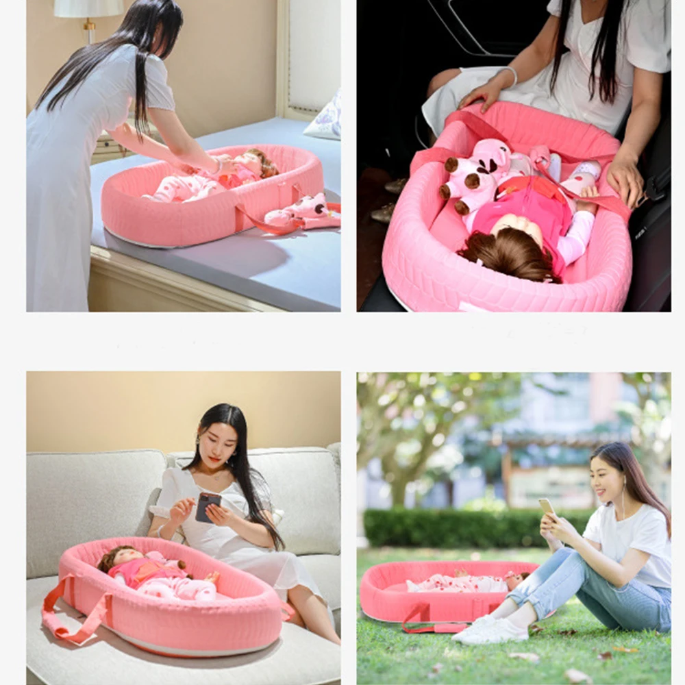 Newborn Baby Bed High Quality Backpack Crib Bassinet Mommy Diaper Bag Travel Convenience with Mosquito Net Pillow Mattress Toy