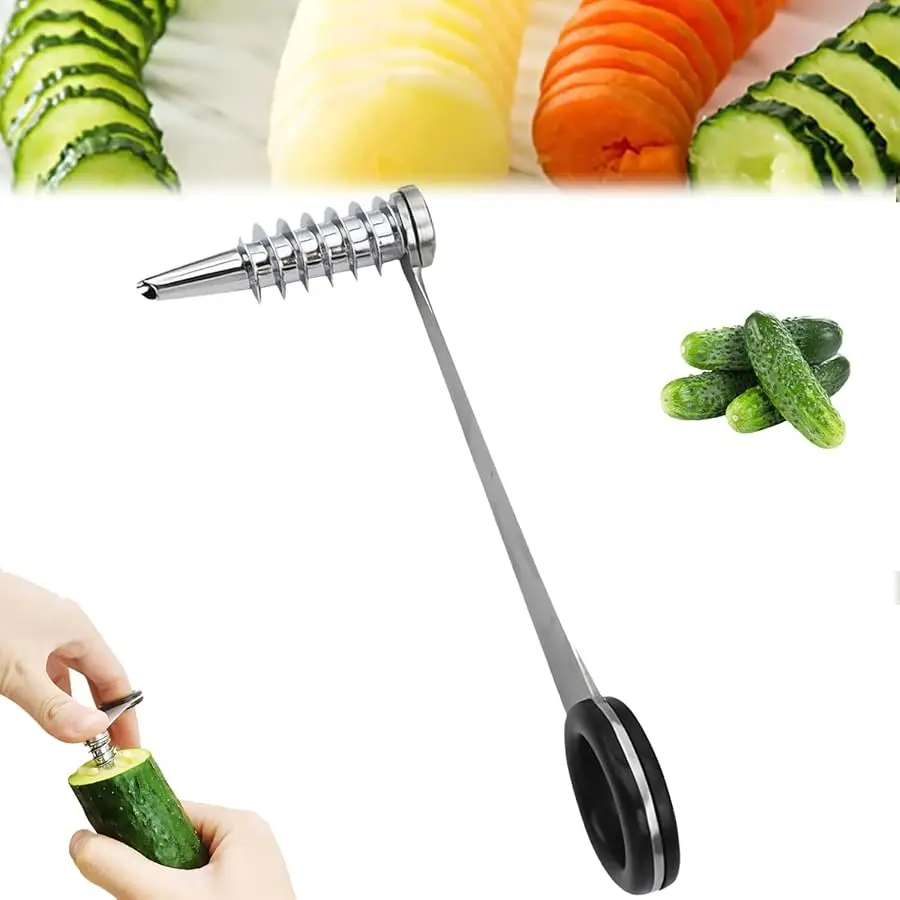 Cortador de patatas en espiral DIY, espiralizador de pepino y verduras, herramientas de cocina para barbacoa, zanahoria, Zucchini, herramienta de corte multifunción, 1 ud.