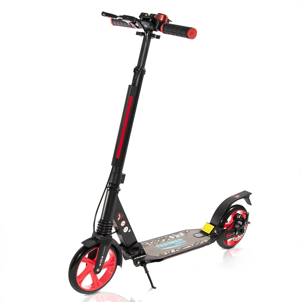 

STLF Kick Scooter for Adults/Teens with Hand Brake 220 Lbs Max Load, Foldable Kick Scooter with 200mm Big Wheels and Shoulder St
