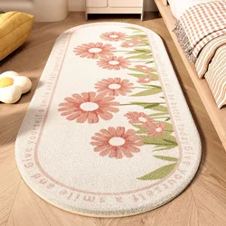VIKAMA Cashmere Bedroom Bed Blanket Light Luxury Household Long Oval Thick Plush Carpet Girls Children Room Decorative Floor Mat