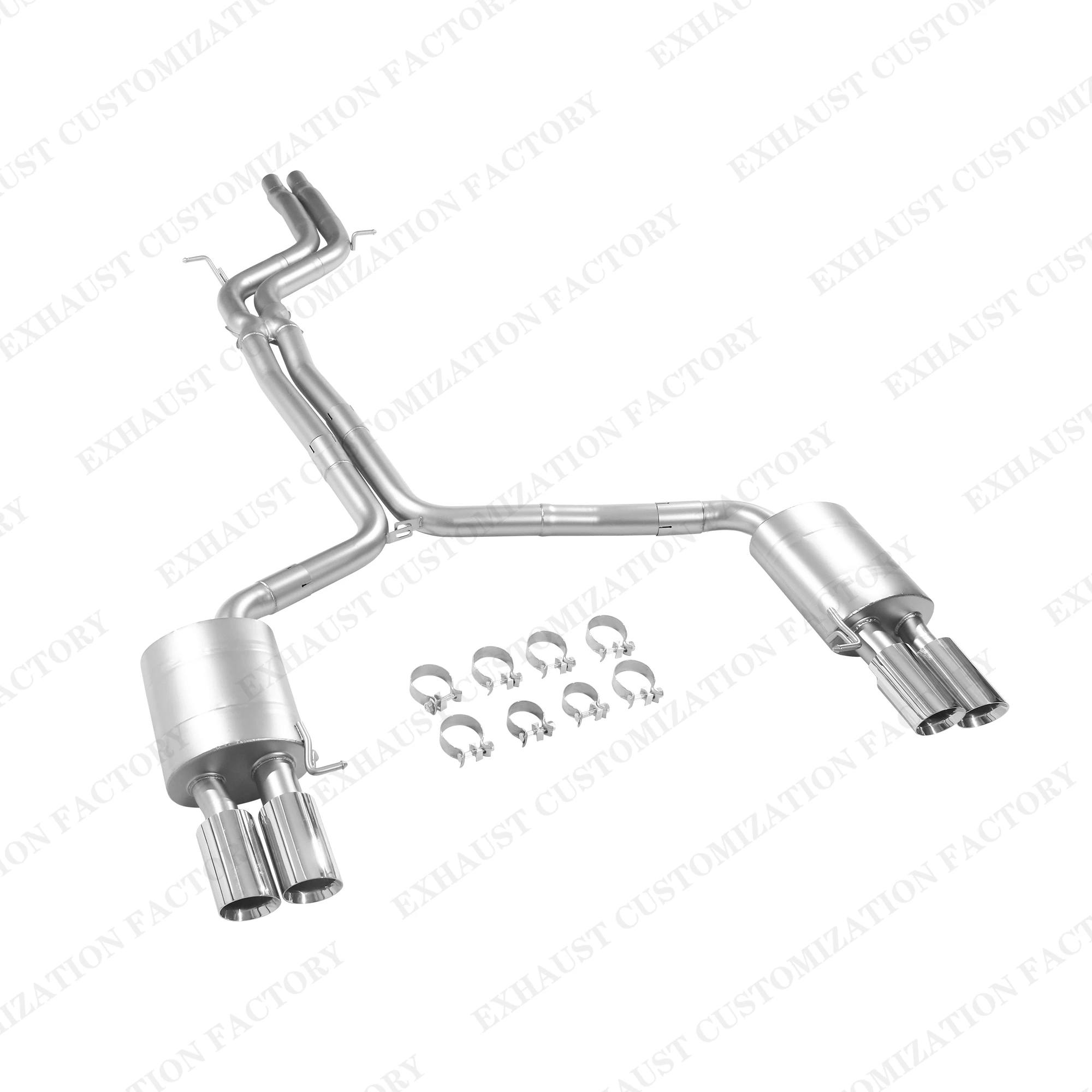 Catback Exhuast System for Audi S4 3.0T Performance Muffler Valve Customizable