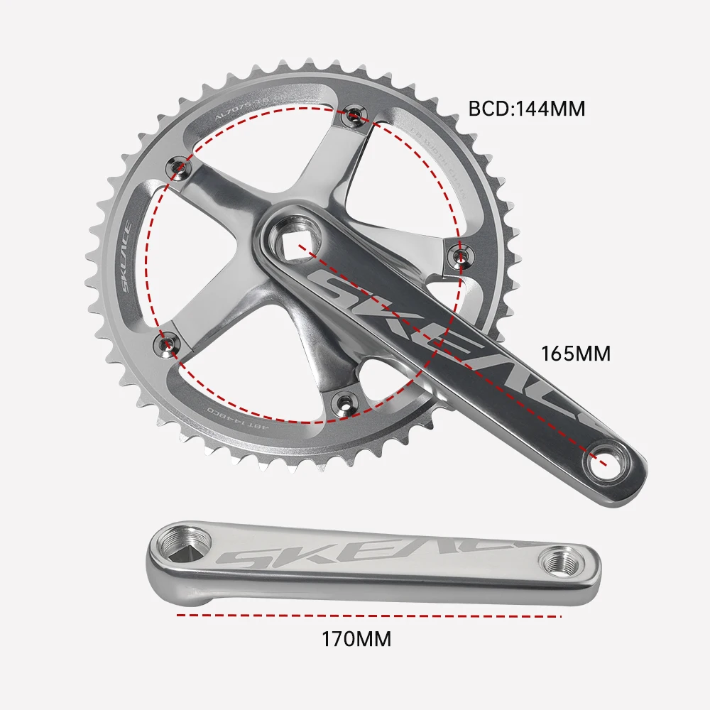 SKEACE Hollowtech Crankset, Fixie Crank, Single Speed Fixed Gear