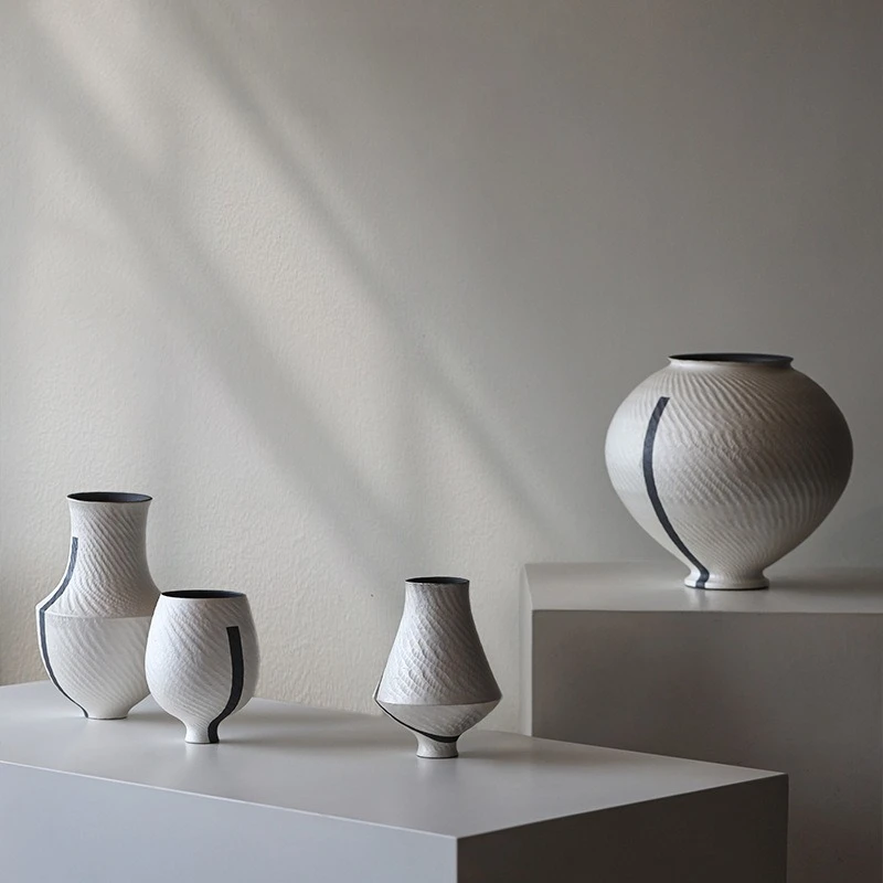 Ceramic vase creative silver coarse pottery flower ware