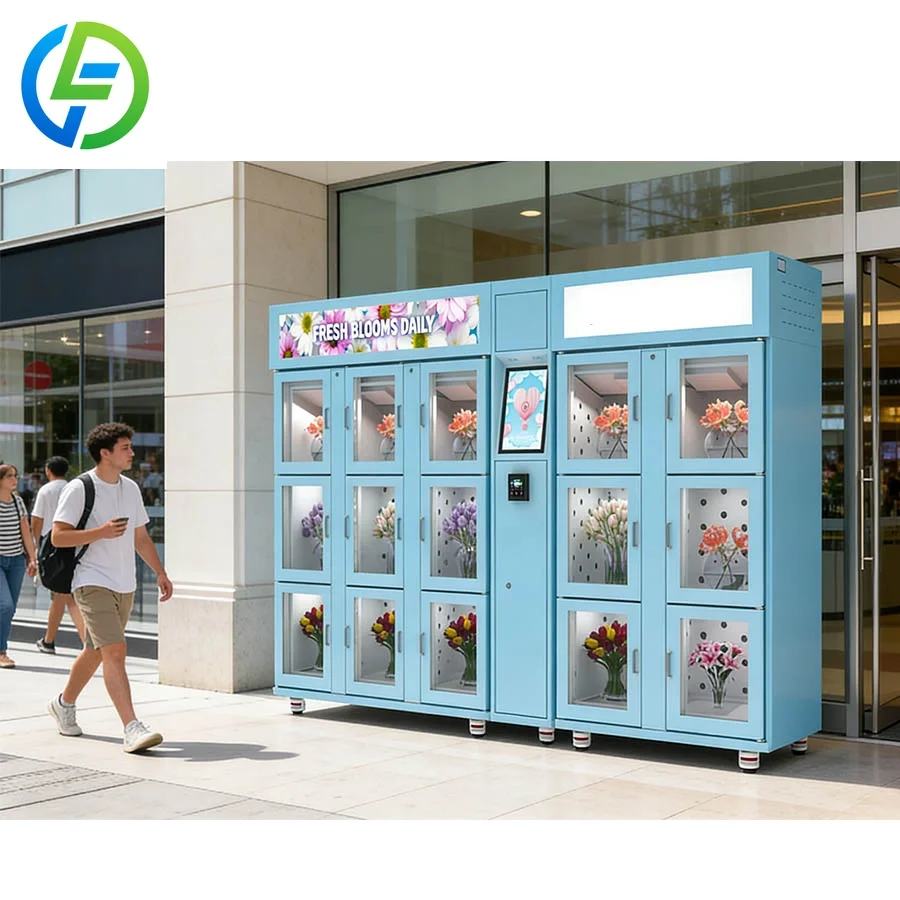 FL Customized Wholesale Smart Fresh Flower Locker with Double Glass, Auto-Close Door, Humidify Cooling System