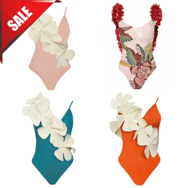 3D flower Bikini Swimsuit  Summer Swimwear Women Beachwear Bathing Suit Sale Clearance