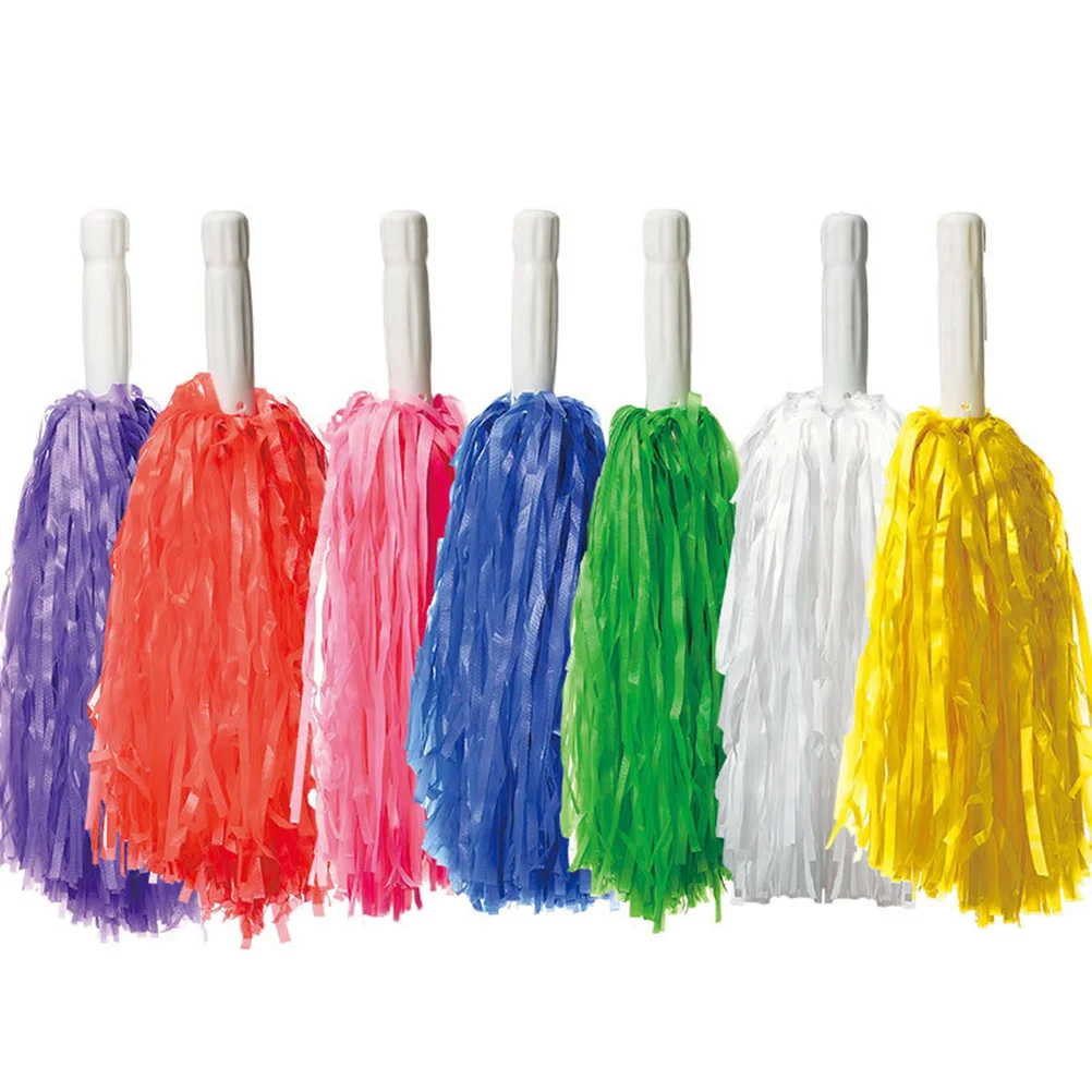 

12pcs Handheld Flower Pom Poms Bright Colorful For Sports Dance Party Cheerleading Stage Festival Team Spirit Accessories