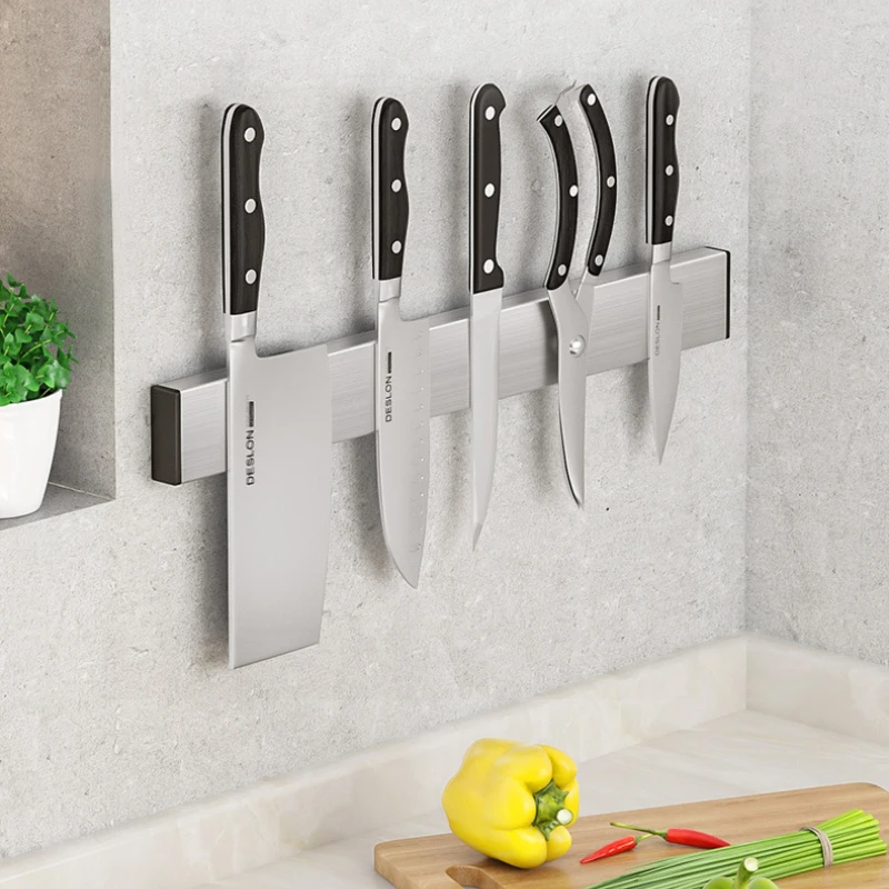 

304 Stainless Steel Magnet Magnetic Tool Holder, Kitchen Non-punching Tool Storage Kitchen Knife Rack Magnetic Tool Holder
