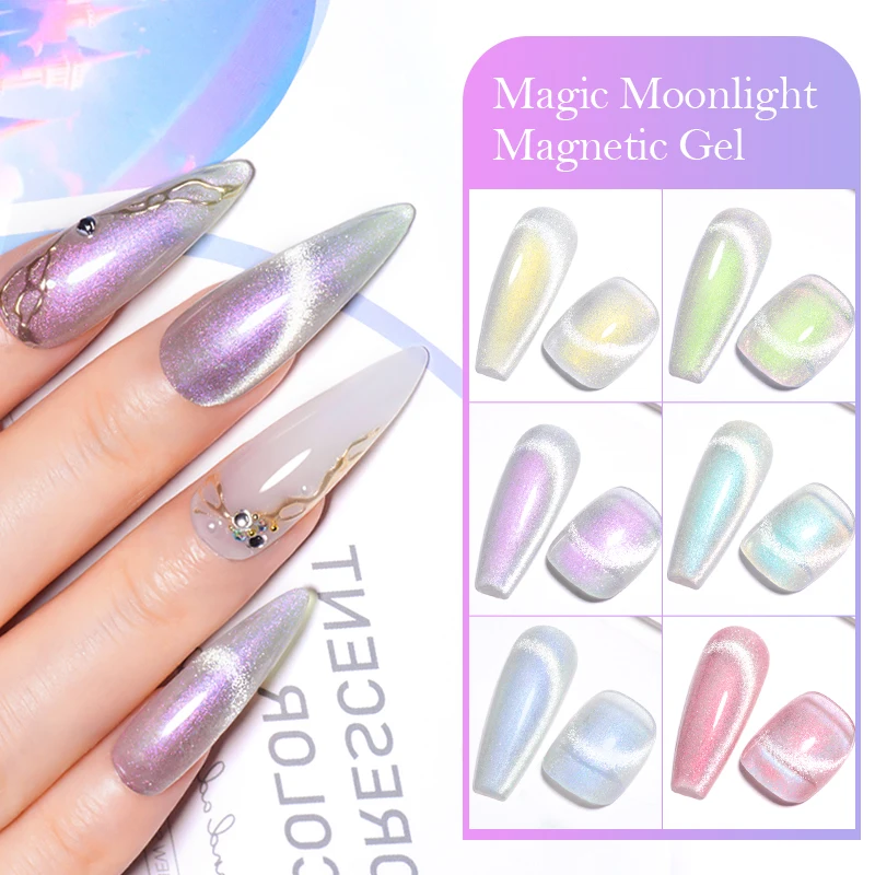 ENCONTRE-SE AO ACROSS Auroras Cat Magnetic Gel Nail Polish Reflective Sparkling Glitter Semi Permanente Nail Art Soak Off LED UV Gel Varnis