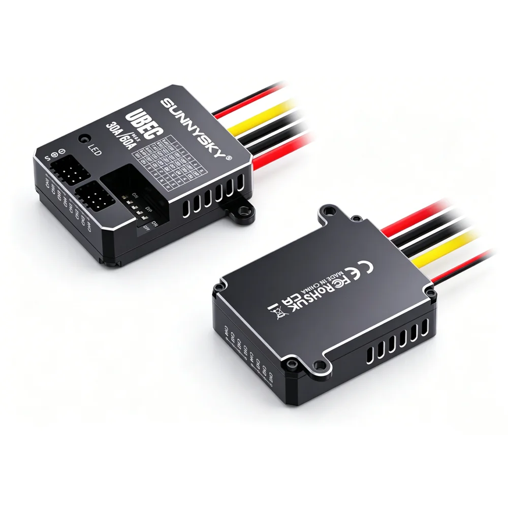 

Sunnysky UBEC Power Supply Voltage Stabilization Module 30A for Model Aircraft External DC 3-18S Lithium Battery High Voltage HV