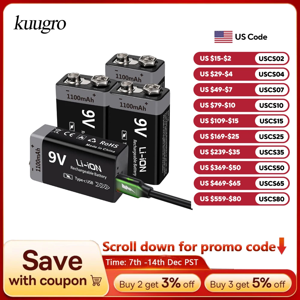 Kuugro Usb 9V Recha… - image