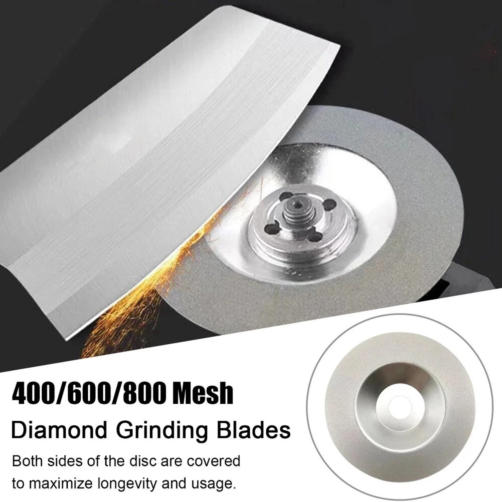 Disco per affilare smeriglio Mola da 100 mm per utensili in vetro Smerigliatrice angolare Disco diamantato argento Lama per sega Utensile abrasivo