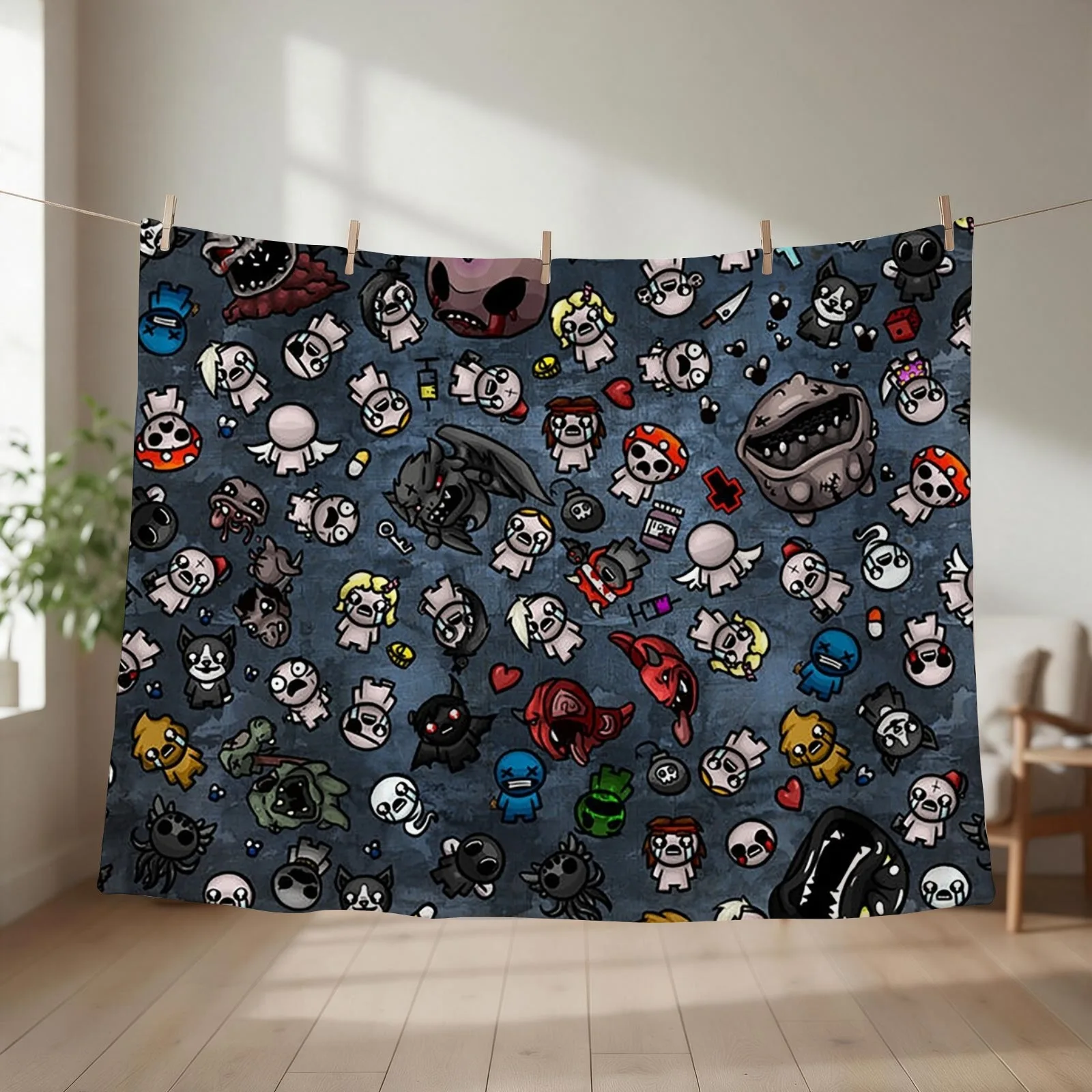 Binding of Isaac Throw Blanket couch cozy soft plush fuzzy picnic outdoor blanket