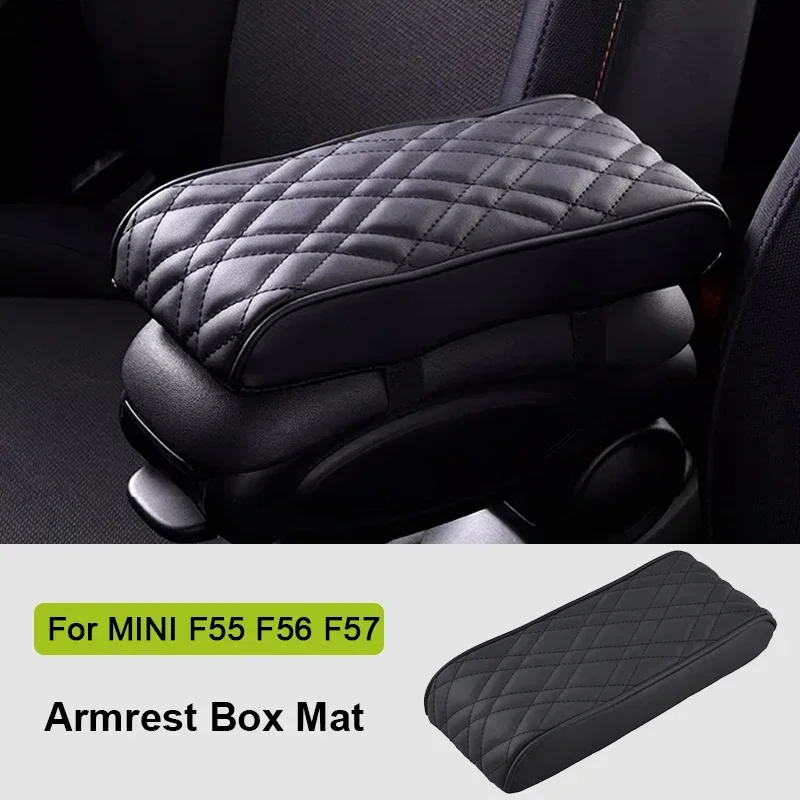 

PU Leather Car Armrest Mat Center Console Arm Rest Protection Cushion For MINI Cooper F55 F56 F57 Auto Armrests Storage Box Pad