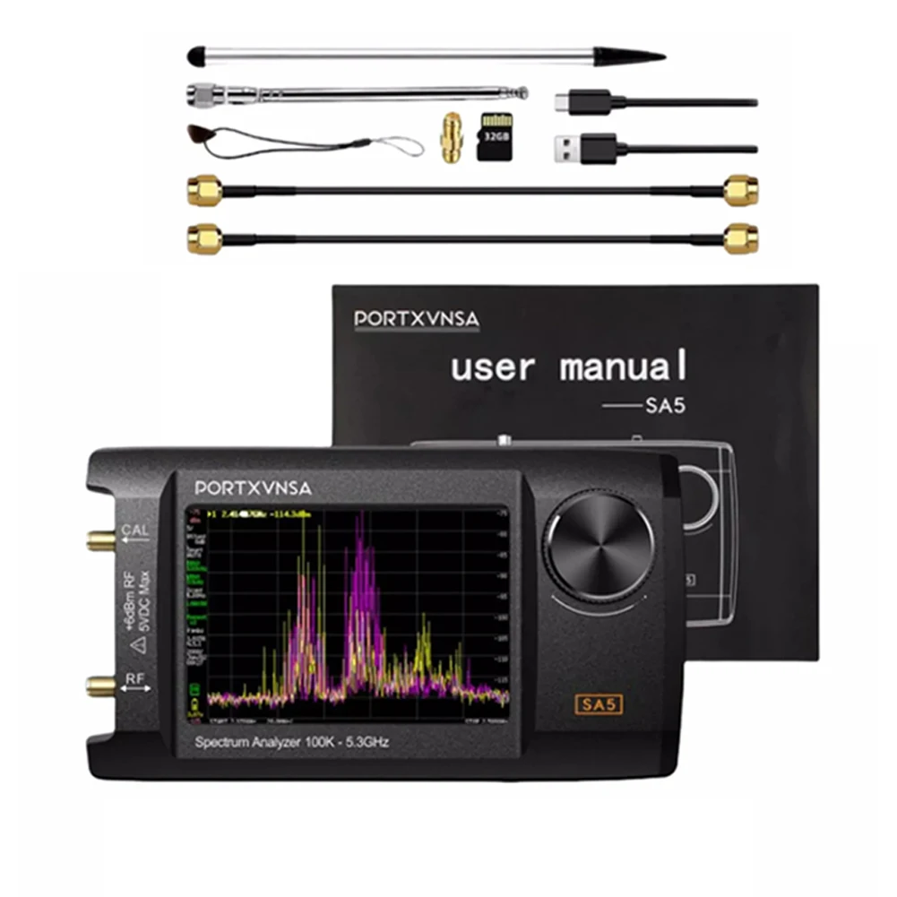 4 Inch 5.3GHz SA5 Spectrum Analyzer & Signal Generator Compact Handheld Design IPS LCD PC Compatible for Enhanced Functionality