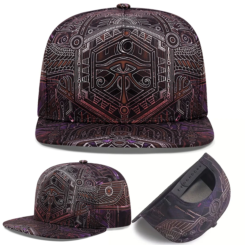 2024 New Horus Winged Dungeon Printed Men's Hip Hop Fashion Niche Neutral Wind Flat Edge Sunshade Baseball Hat