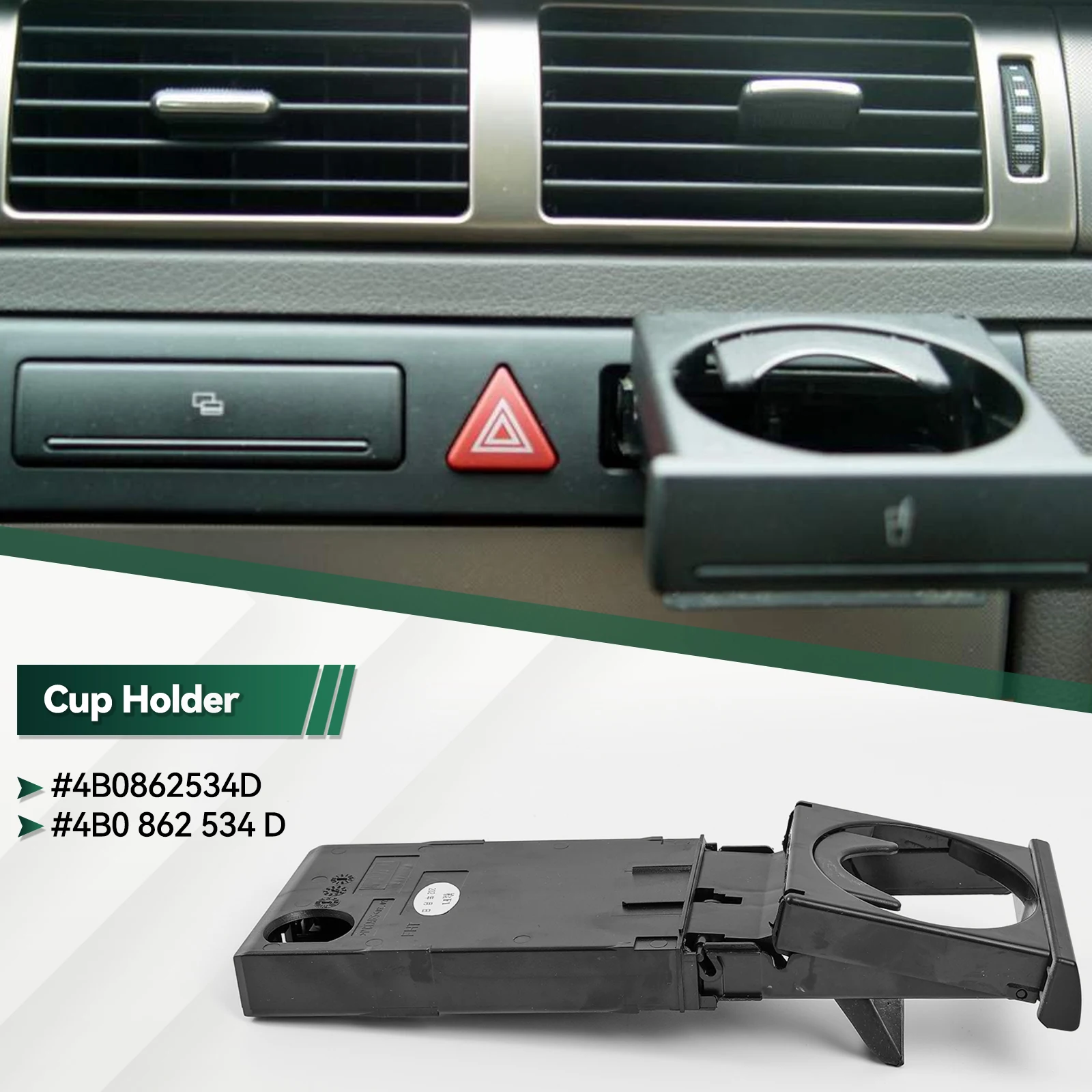 Auto Air Vent Drink Cup Holder Foldable Anti-slip Bottle Holder Stands 4B0862534D for Audi C5 A6 1998-05 A4 98-02 4B0 862 534 D