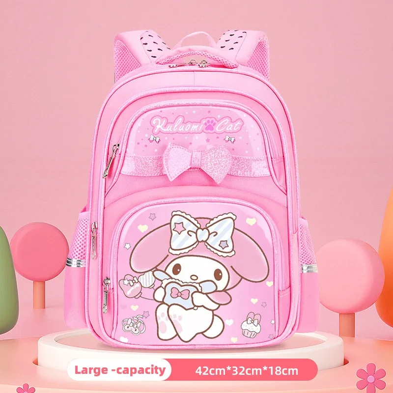 

New Student Schoolbag Cute Kuromi Melody Girl's Favorite Cartoon Star Family Pattern Large Capacity Waterproof Child's Backpack