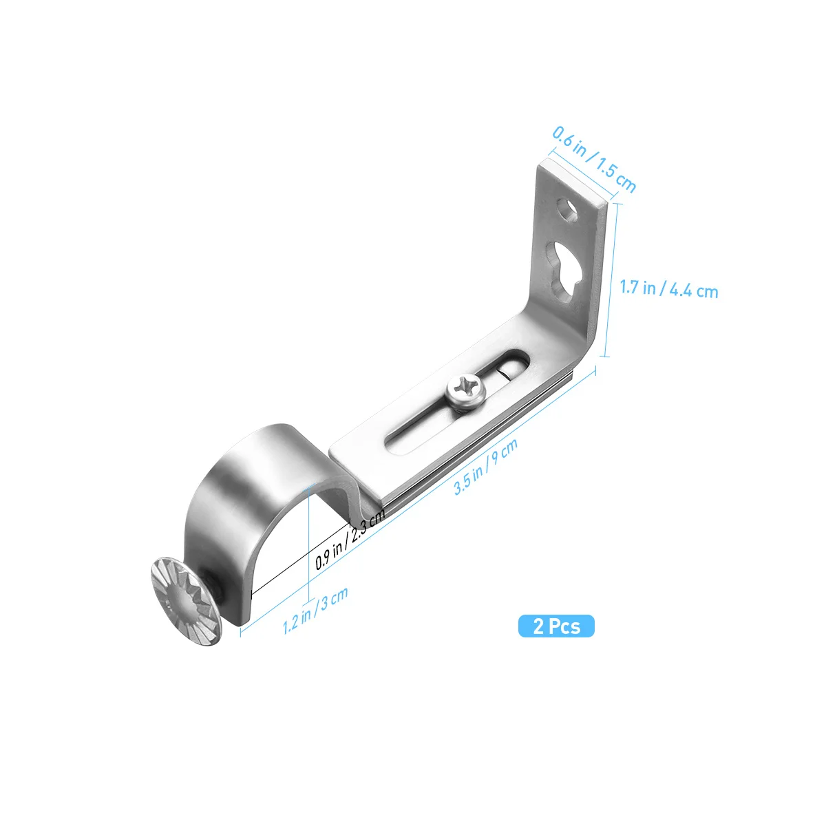 

2Pcs Adjustable Curtain Holder for Rod 18-22mm Vintage Iron Curtain Rod Bracket Drapery Pole Mount Support