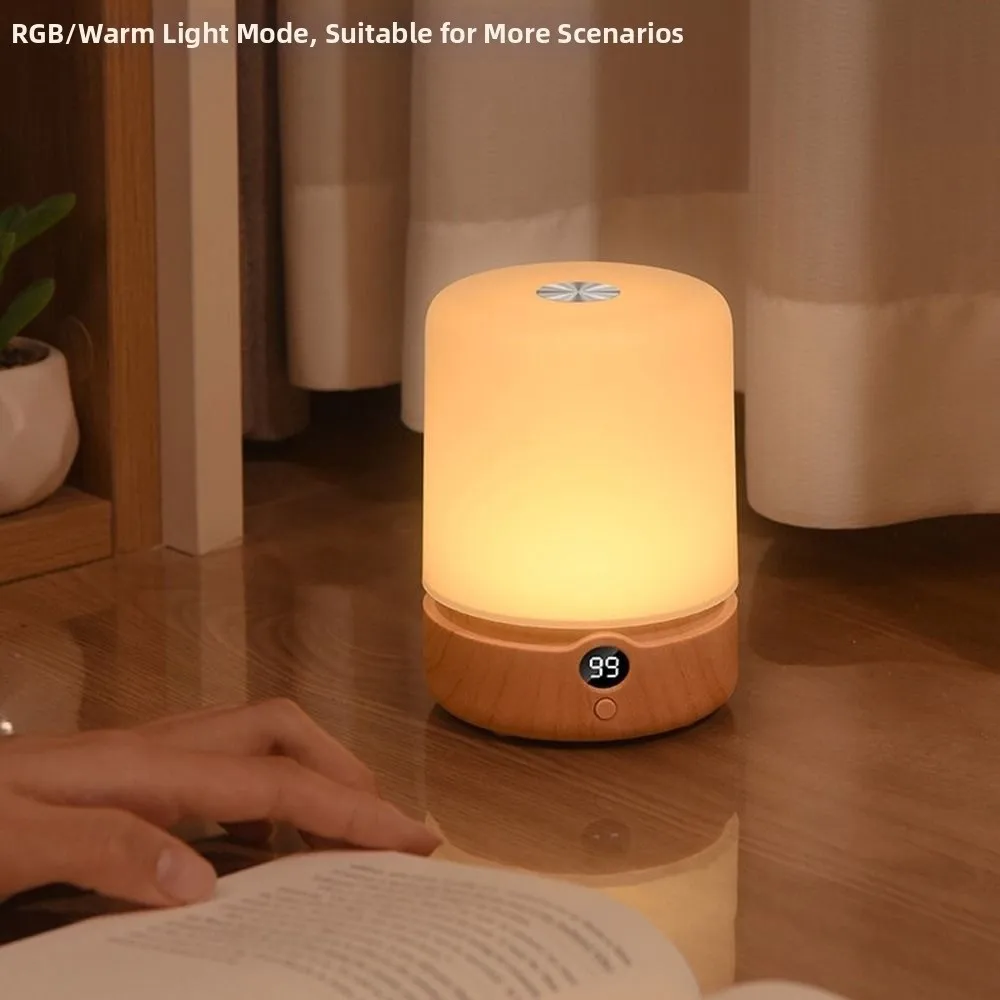 Digital Timer Display RGB Night Light 9 Colors Dual Modes LED Bedside Lamp Adjustable Multi-functional Atmosphere Light