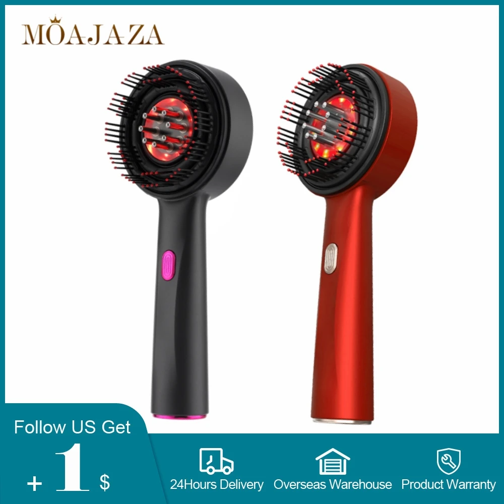 

Red Light Therapy Hair Growth Massager Comb 3 Modes Scalp Care with 630nm LED & Serum Dispenser Pain Relief for Head Tension