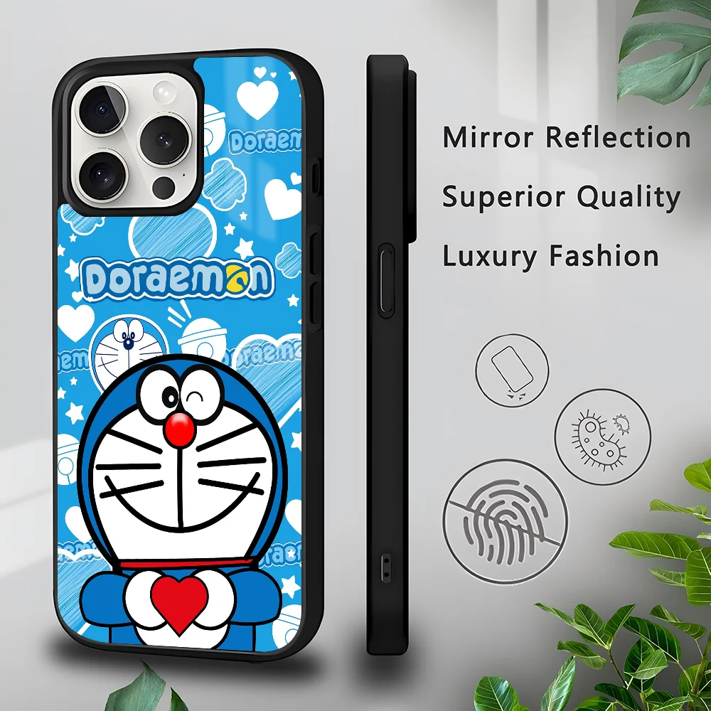 Cartoon  Anime D-Doraemon Phone Case Strong Magnetic For IPhone 16 15 14 13 Pro Max 11 12 Mini Alex Mirror For Magsaf