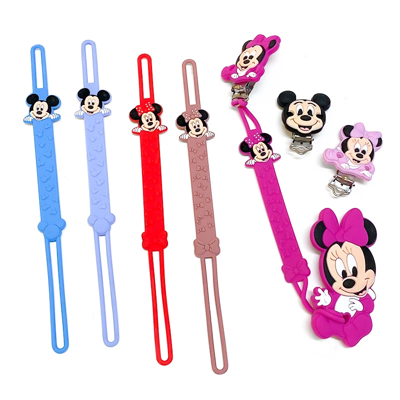 1pcs Silicone Mouse Cartoon Pacifier Chain Teether Nipple Holder Chains Accessory view 3