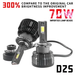 자동차 LED Canbus 램프, 자동차 조명용 전구, 플러그 앤 플레이, 35W, D1S, D2R, D3S, D4S, D4R, D5S, D8S, 30000LM, 2 개 헤드라이트, 6000K