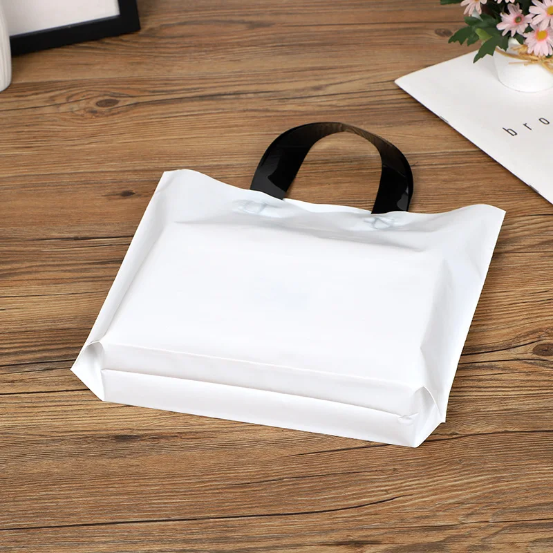 Plastic Bags for Business Gift Packing with Loop Handle for Boutique Store Clothing Shipping Bag Logo Personalized Customized