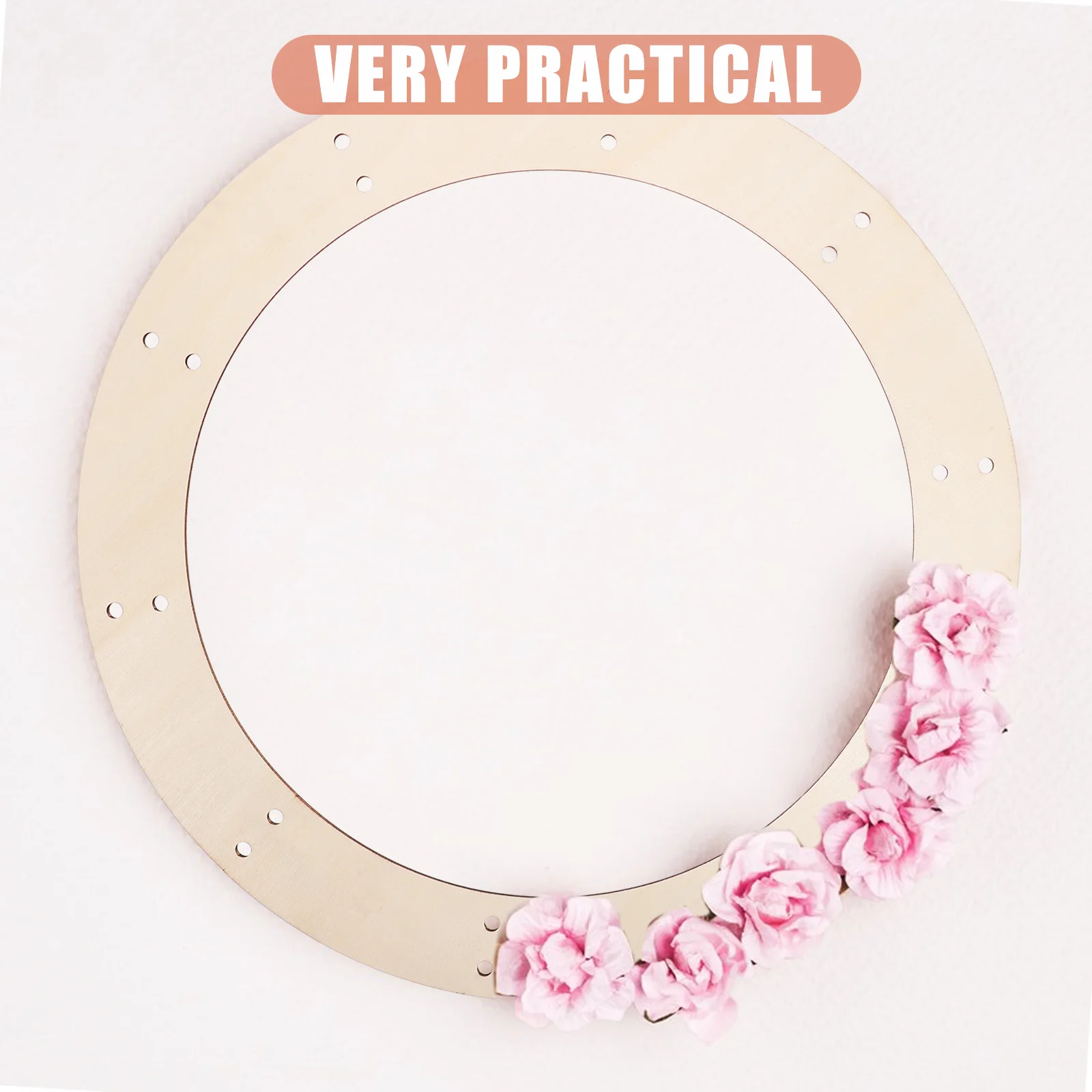 6 Pcs Garland Base Wood Craft Supplies Wreath for Round Wooden Making Frames Backdrop Stand