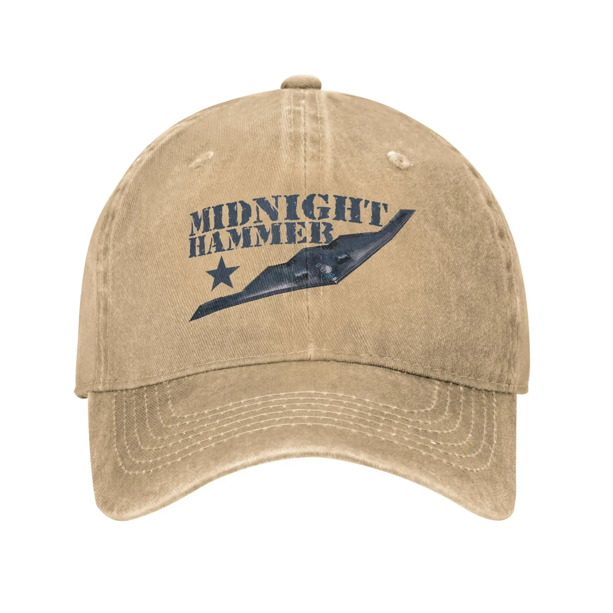 Midnight-Hammer B2 Stealth Jet Men Women Baseball Cap Operation Distressed Denim Hats Fashion Outdoor Unstructured Soft Sun Cap