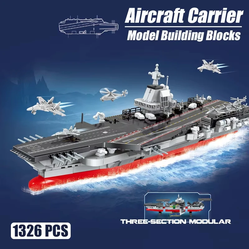 Moc série militar aeronaves lutador transportadora blocos de construção kit grande navio guerra da marinha modelo tijolos decoração para casa brinquedos crianças presentes