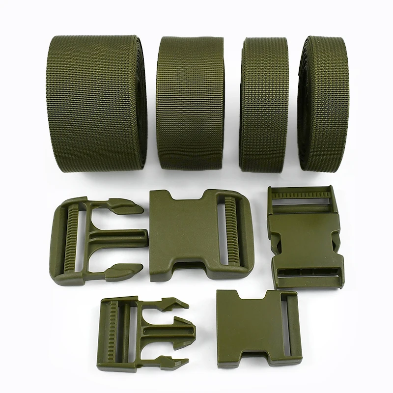 

2/5Sets 20-50mm Armygreen Release Buckles Nylon Webbing Tape Closure Hooks Belt Buckle Bag Strap Hook Luggage Band Fastener